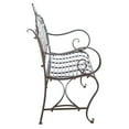 thumbnail image 4 of SAFAVIEH Abner Outdoor Patio Wrought Iron Garden Bench, Rustic Brown, 4 of 7