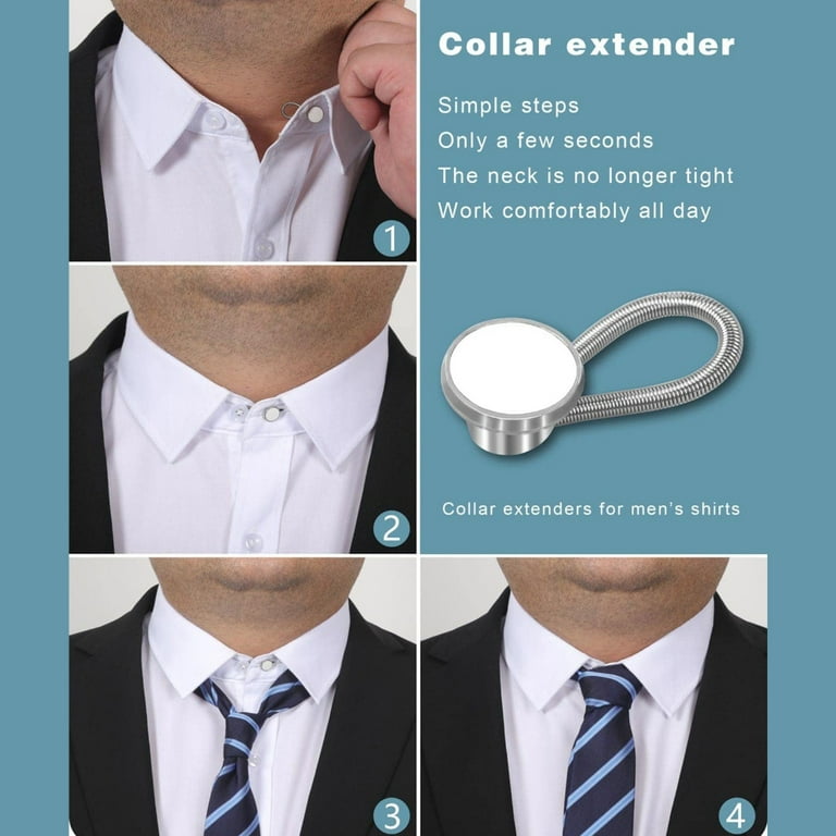 Comfy Deluxe Collar Extenders - Premium Elastic Dress Shirt Neck