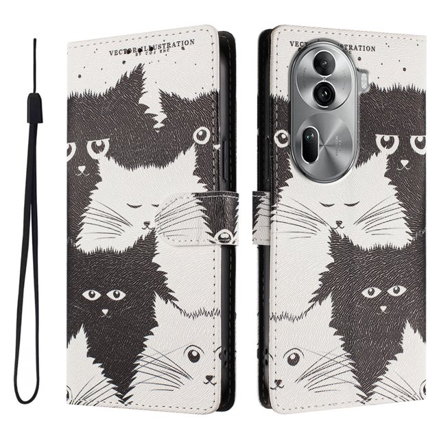 FOXDOCK Funda Tipo Cartera para OPPO Reno 11 Pro 5G con Soporte y Correa – Diseño de Patrones Lindos