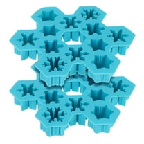 EXHUMKY Flexible Snowflake Ice Cube Molds Blue for Baking and Ice Making 2Pcs
