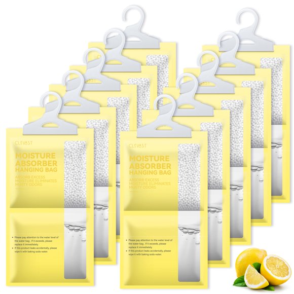 Paquetes absorbentes de humedad CLEVAST, paquete de 10, 500 ml (limón)