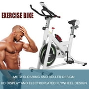 Indoor Bike Trainer Stationery Exercise Bicycle Cycling Trainer Practical Dynamic Cardio Health Workout HD Display Home Fitness Equipment White