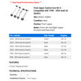 thumbnail image 2 of Front Upper Control Arm Kit 4 - Compatible with 1998 - 2004 Audi A6 Quattro 1999 2000 2001 2002 2003, 2 of 2