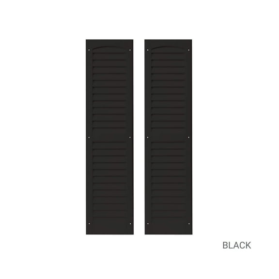 Shed Shutters Louvered 9" W x 36" H Black for Sheds, Playhouses, and Chicken Coops 1 Pair (LS936BLK-BX2)