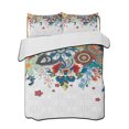 thumbnail image 2 of Bohemian Floral Twin Size Down Alternative Comforter, Lightweight Comforter Quilt Bedding Set with Pillow Shams Retro Abstract Flowers Boho Ethnic All Seasons Bed Comforter Duvet Insert 68"x86", 2 of 7