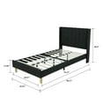 thumbnail image 3 of Tslinn Low Profile Upholstered Platform Bed,Twin Beds With Black(Linen), 3 of 5