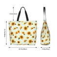 thumbnail image 5 of Yiaed Vintage White Polka Dot Sunflower Print Handbag for Women Tote Purse Shoulder Bag Large Fashion Hobo Purse Handbag Shopping Tote, 5 of 5