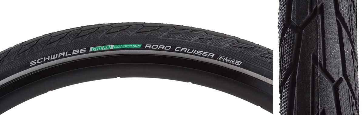 Schwalbe Road Cruiser HS 484 Mountain Bicycle Tire - Wire Bead - Reflex (Black-Reflex - 26x1.75)