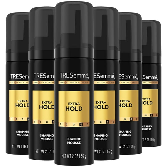 TRESemmé Extra Hold Mousse for Curls, Volume & Frizz Control - Hair Care Product for Women & Men, Travel Size, 2 Oz (Pack of 6)