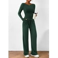 thumbnail image 5 of PRETTYGARDEN Women's 2 Piece Lounge Sets Asymmetrical Long Sleeve T Shirt Wide Leg Pants Casual Outfits Tracksuit, 5 of 8