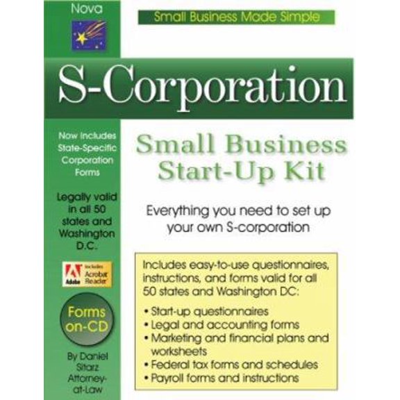 Pre-Owned S-Corporation Small Business Start-Up Kit [With CDROM]