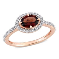 Everly Women's Garnet 10K Rose Gold Engagement Ring