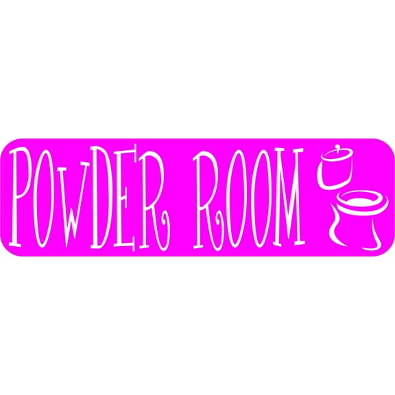 10in x 3in Magenta Powder Room Magnet Magnetic Vinyl Bathroom Signs