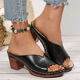 thumbnail image 4 of ATENAR Sandals for Women Solid Color Outdoor Womens Sandals Comfortable Womens Shoes Black 7.5, 4 of 9