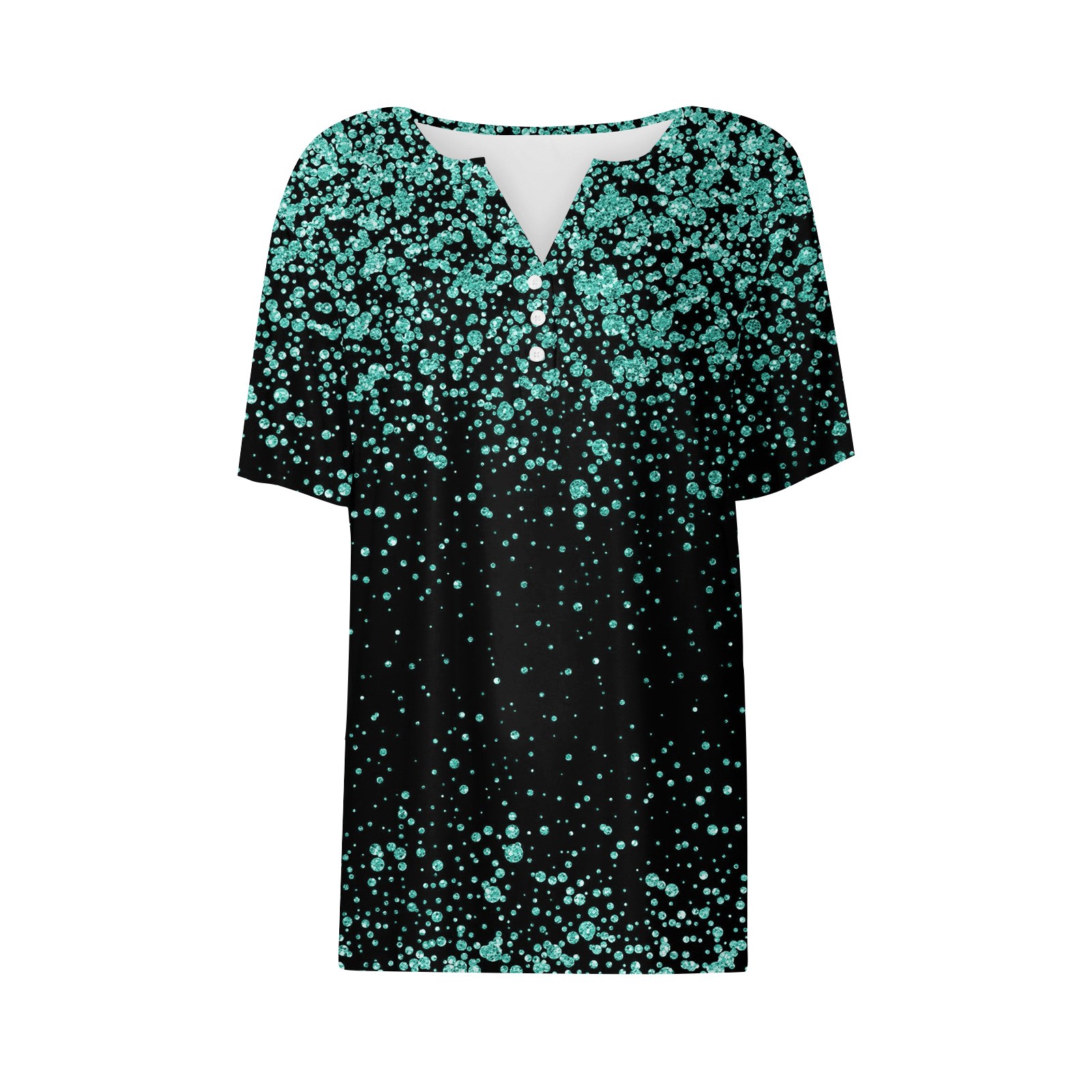 RPVATI Going Out Tops for Women Casual Henley Short Sleeve Sparkly ...