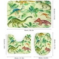 thumbnail image 3 of Teens Dinosaurs Creative Bathroom Shower Curtain Set Cartoon Colorful Jungle Animals Dinosaurs Non Slip Waterproof Bath Mat Toilet Mat Rugs,72" W x 72" L, 3 of 8