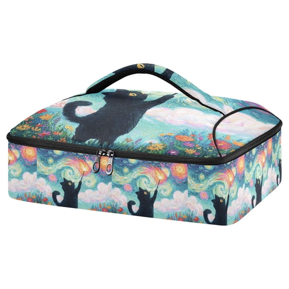 Iauyy Casserole Carrier for Hot Food Insulated Casserole Travel Carry Bag with Lid Food Warmer Bag for Party/Picnic,Rainbow Magic