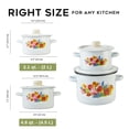 thumbnail image 6 of Novomoskovsjka Posuda Enamel Stockpot Set of 2 pcs 2.1 Qt (2 L)/4.8 Qt (4.5 L) Spring Bouquet Enameled Steel Stock Pot Set Cooking Pot Induction Pot Kitchen Pot Stock Pot Soup Pot, 6 of 14