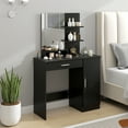 thumbnail image 2 of HOMCOM Coiffeuse, Table de Maquillage avec Miroir et Étagères de Rangement, Noir, 2 of 10