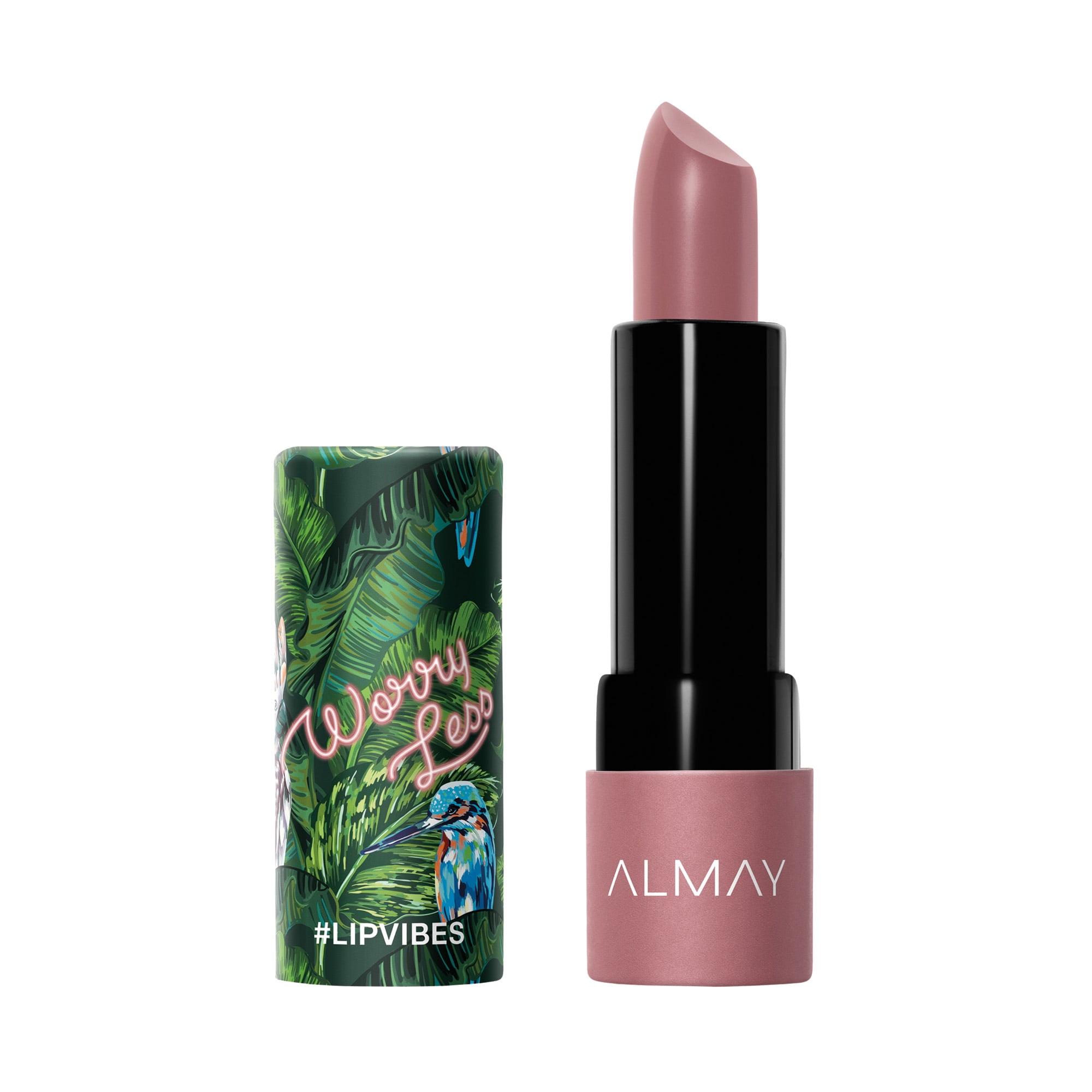 Almay Lip Vibes, Hypoallergenic, Cruelty Free, Oil Free, Fragrance Free, Ophthalmologist Tested Lipstick, with Shea Butter and Vitamins E and C, Worry Less