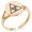 Rose Gold, variant on Stainless Steel Biohazard Triangle Minimalist Oval Top Polished Statement Signet Ring