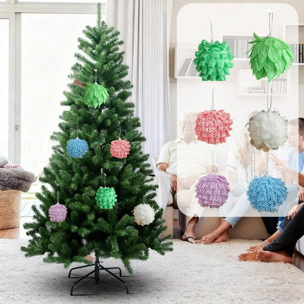Colgante de Bola Navideña de Espuma | Rosa | 7 Cm | Ligero y Seguro | Decoración para Árbol de Navidad