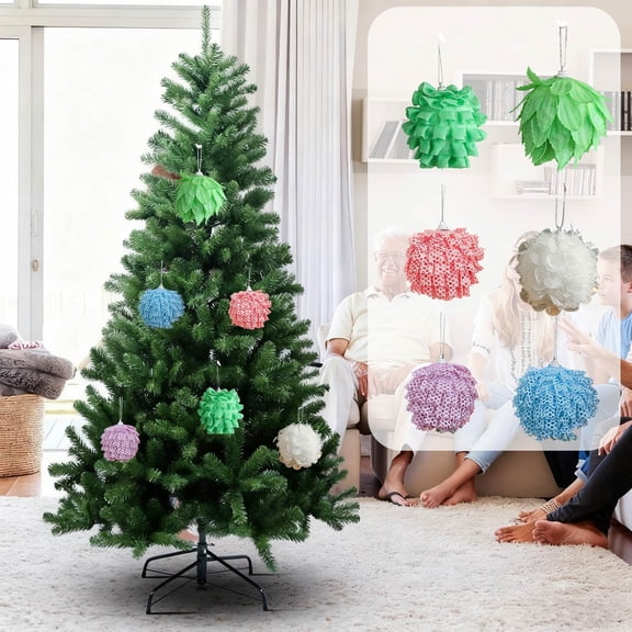 Yhmxh Christmas Ornaments Balls Glitter Pinecones Ornaments 7cm /2.75in Christmas Tree Decoration Artificial Pine Cones Flowers Hanging Ornaments for Xmas Tree Wreath Holiday Crafts Home Decor