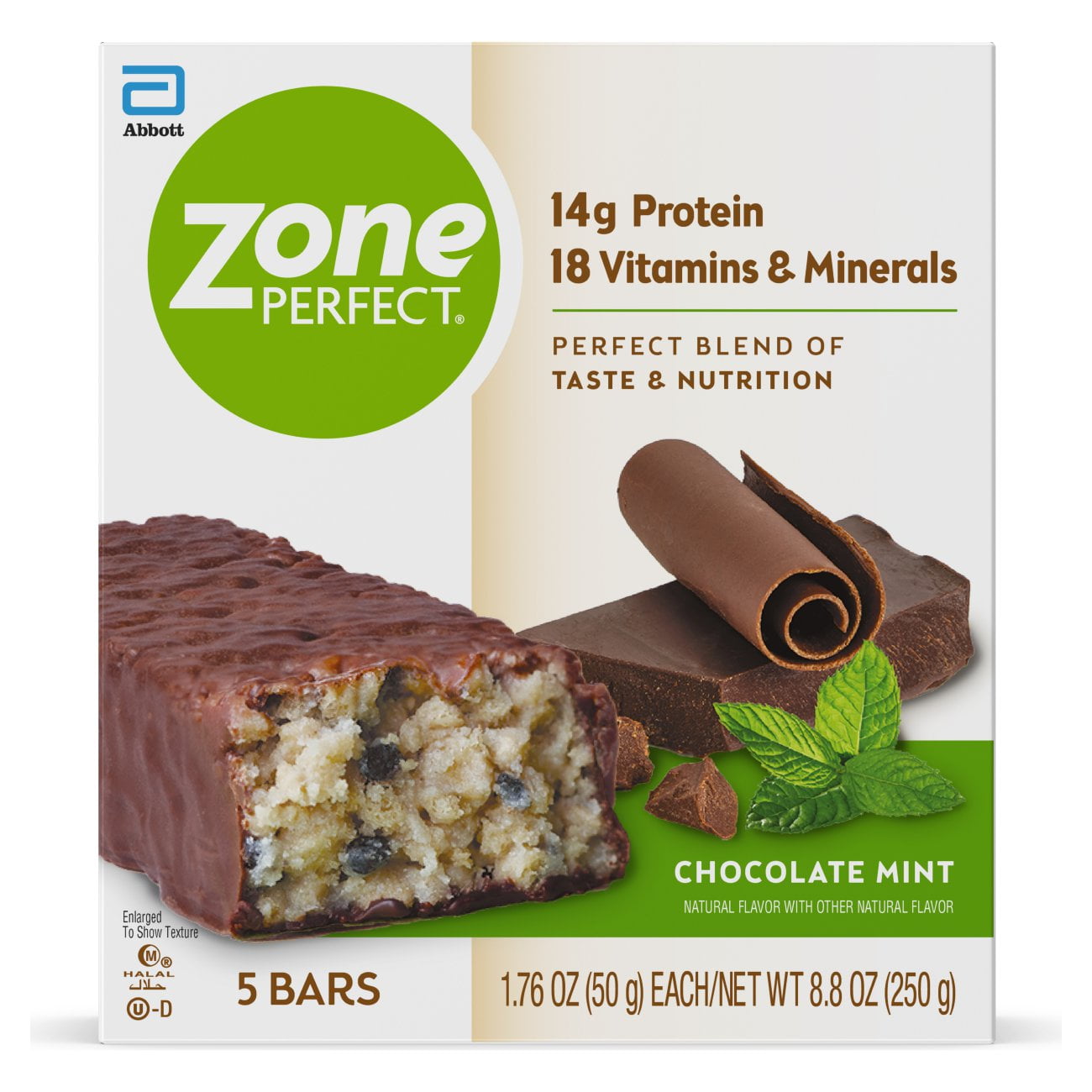 ZonePerfect Protein Bars, Snack For Breakfast or Lunch, Chocolate Mint, 5 Count