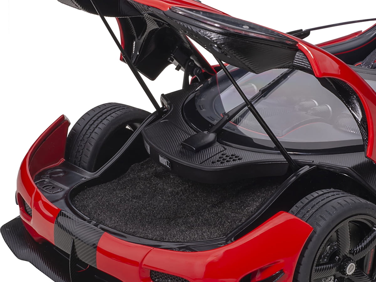 Diecast Koenigsegg Agera RS Chili Red with Black Accents 1/18 Model Car