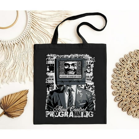 vintage Mind Control Tote Bag Spiritual Awakening Wake Up Fake Media News Indoctrination Brainwashed Programming MK Ultra -TH9697