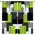 thumbnail image 2 of Pink and Black Curtains Gray White Geometric Silver Dark Abstract Square Art Curtain with Rod Pocket for Bedroom Living Room Home Decor Drapes Window Treatments 2 Panels Set 52x63, 2 of 4