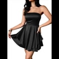 thumbnail image 3 of Vestido de Fiesta de Verano para Mujer, Estilo Tubo, para Cóctel, Minivestido con Volantes. Negro S, 3 of 8