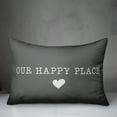 thumbnail image 2 of Creative Products Our Happy Place Grey and White 14x20 Indoor / Outdoor Pillow, 2 of 2