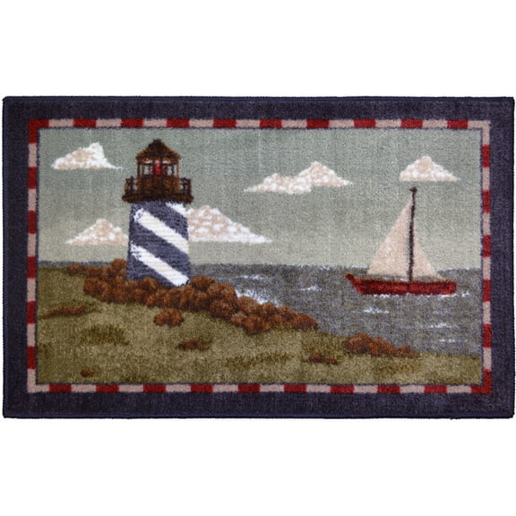 Mayberry Rocky Bay Lighthouse Area Rug