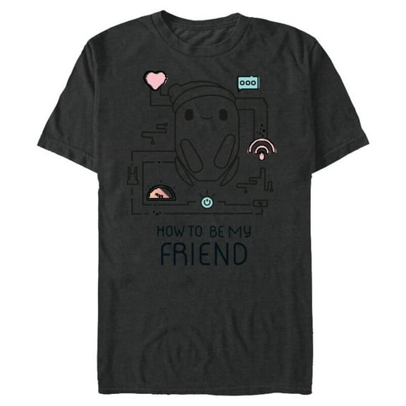 Ron’s Gone Wrong B-Bot How To Be My Friend Standard - Short Sleeve Blended T-Shirt for Adults – Customized-Graphite Snow Heather