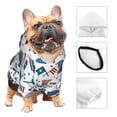 thumbnail image 3 of Fotbe Fourth Of July Party Print Small Dog Sweater Hoodies Pet Grey Hooded Soft Fleece Sweatshirts with Pocket Fall Winter Puppy Cat Sweaters Warm Clothes-Medium, 3 of 7