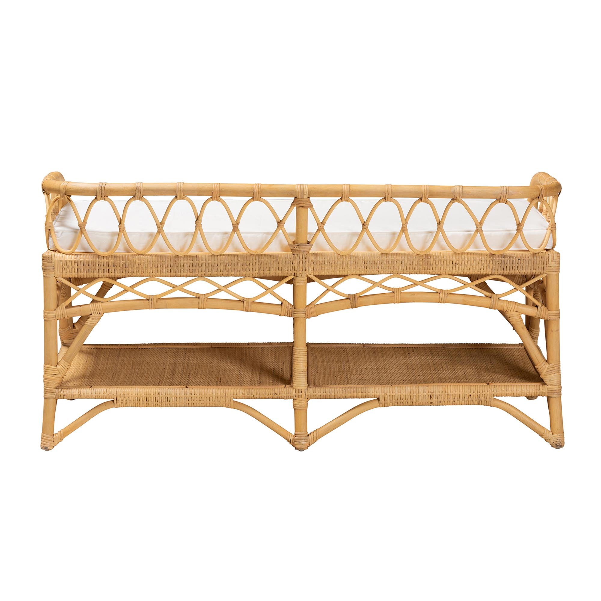 Free Shipping bali pari Leryn Rattan BOHO Bench Natural Brown Walmart