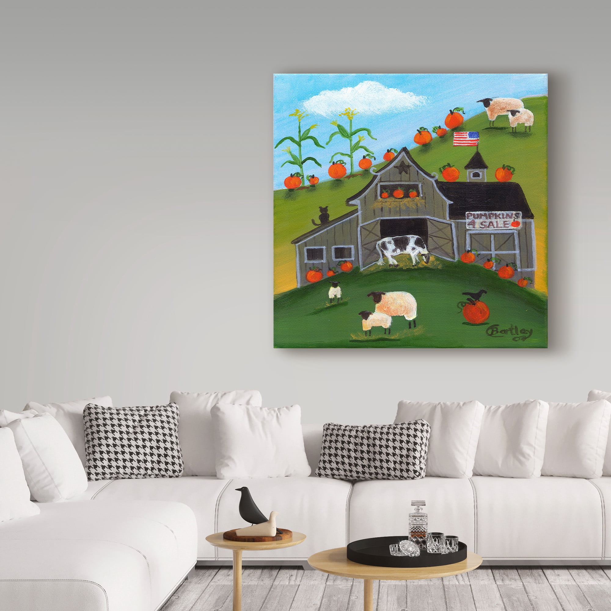 Trademark Fine Art 'Pumpkins 4 Sale' Canvas Art by Cheryl Bartley