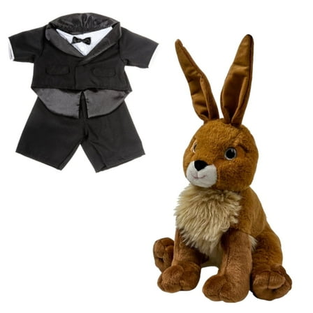 Jackson the Jackrabbit 16″ Dressed Plush Toy with Formal Tuxedo 14"-18" Outfit – Ideal Stuffed Animal Collectible Gift