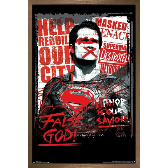 DC Comics Movie - Batman v Superman - False God Wall Poster, 14.725" x 22.375", Framed