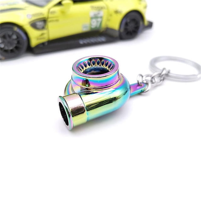 Llavero de turbina de turbocompresor turbo para coche, llavero con anilla, llavero de regalo (galvanoplastia colorida)