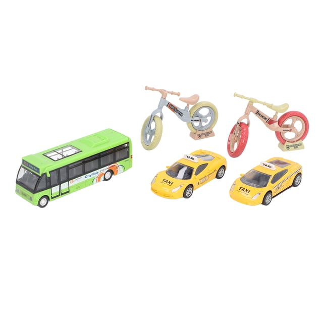 Juego de juguetes de vehículos urbanos ANGGREK Taxi de Autobús Caja Fuerte Educativa