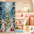 thumbnail image 3 of Manfei Xmas Colorful Farm Animal Cow Shower Curtain 72Wx72L,Charming Pine Cone Bathroom Curtain, 3 of 5