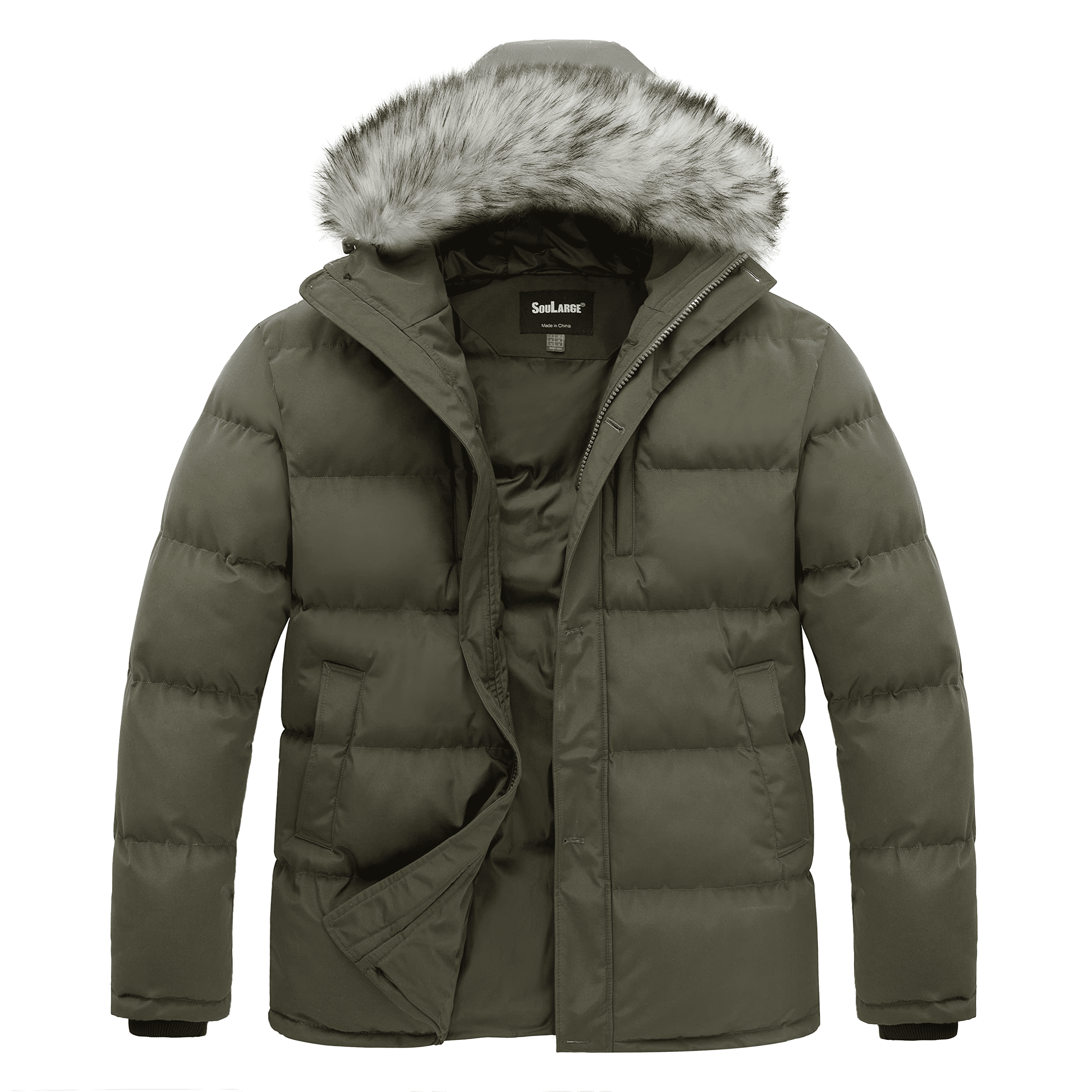 Soularge Men's Big and Tall Winter Thermal Fleece Outerwear Jacket