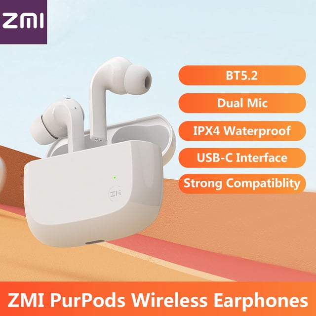 Auricular ZMI PurPods TWS BT5.2 Auriculares inalámbricos Auriculares intrauditivos Doble micrófono / Reducción de ruido / IPX4 Impermeable / Interfaz USB-C / 490mAh Power Bank Auriculares compati