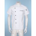 thumbnail image 3 of iiniim Unisex Chef Jacket Men's Chef Coat Restaurant Hotel Home Kitchen Uniform Top White 3XL, 3 of 7