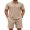 Khaki, variant on Men' 2 Piece Tracksuit Outfits Polo Shirt and Shorts Set Quarter Zip Shirt and Elastic Waist Shorts Summer Causal