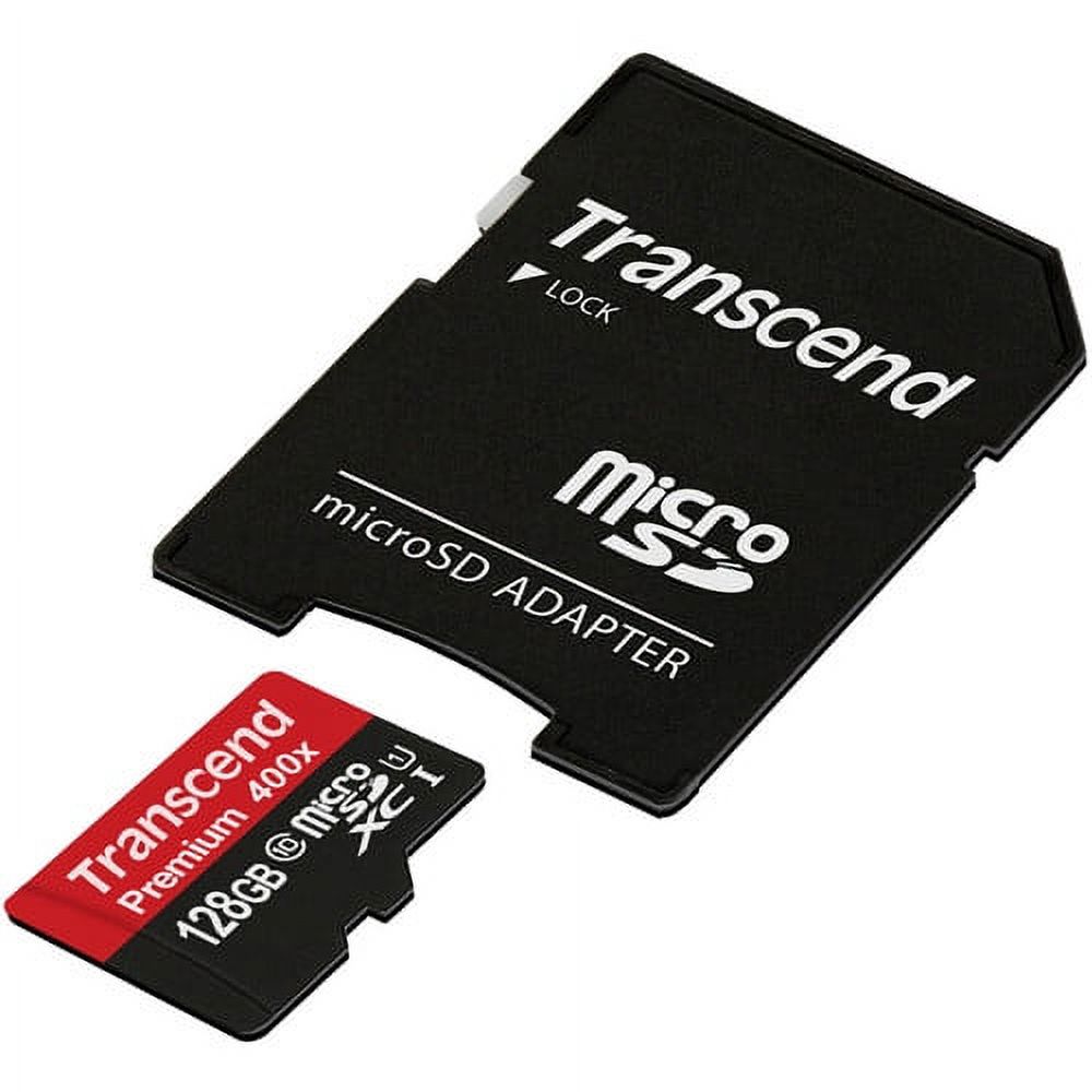 Transcend 128GB Premium microSDXC UHS-I Memory Card with SD Adapter #TS128GUSDU1 - image 2 of 3