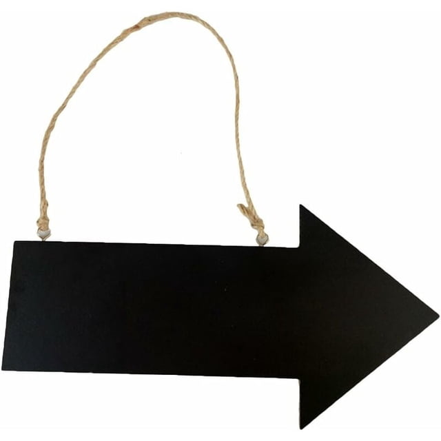 Wooden Sign Arrow Signs Reusable Chalk Board Directional Board Housewarming Gift (Black)