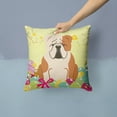 thumbnail image 2 of Carolines Treasures BB6125PW1414 Easter Eggs English Bulldog Fawn White Fabric Decorative Pillow, 2 of 4
